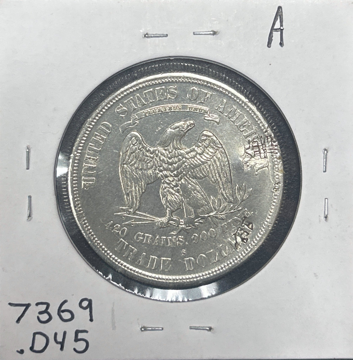 1875-S Trade Dollar XF (Chop Marks) 7369.D45-A — Reverse