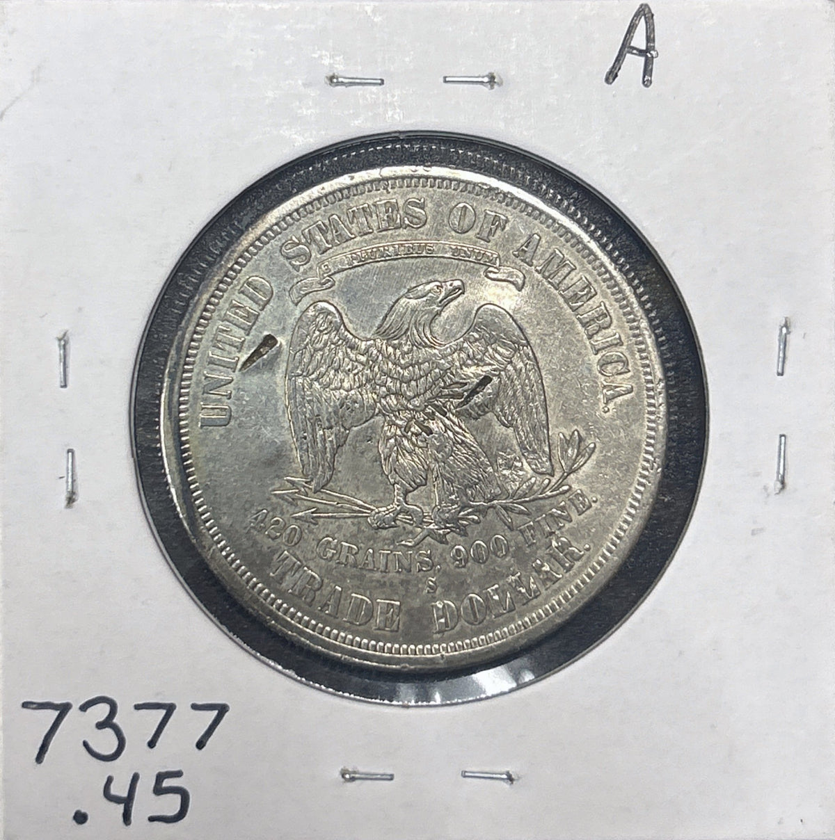 1876-S Trade Dollar XF45 Chop Mark 7377.45-A — Reverse