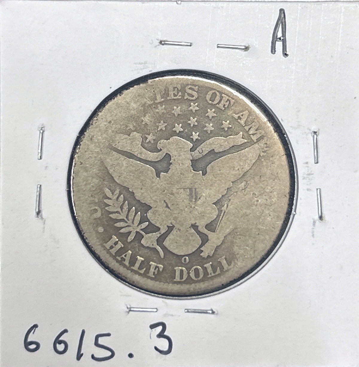 1909-O Barber Half Dollar AG-3 6615.3-A — Reverse