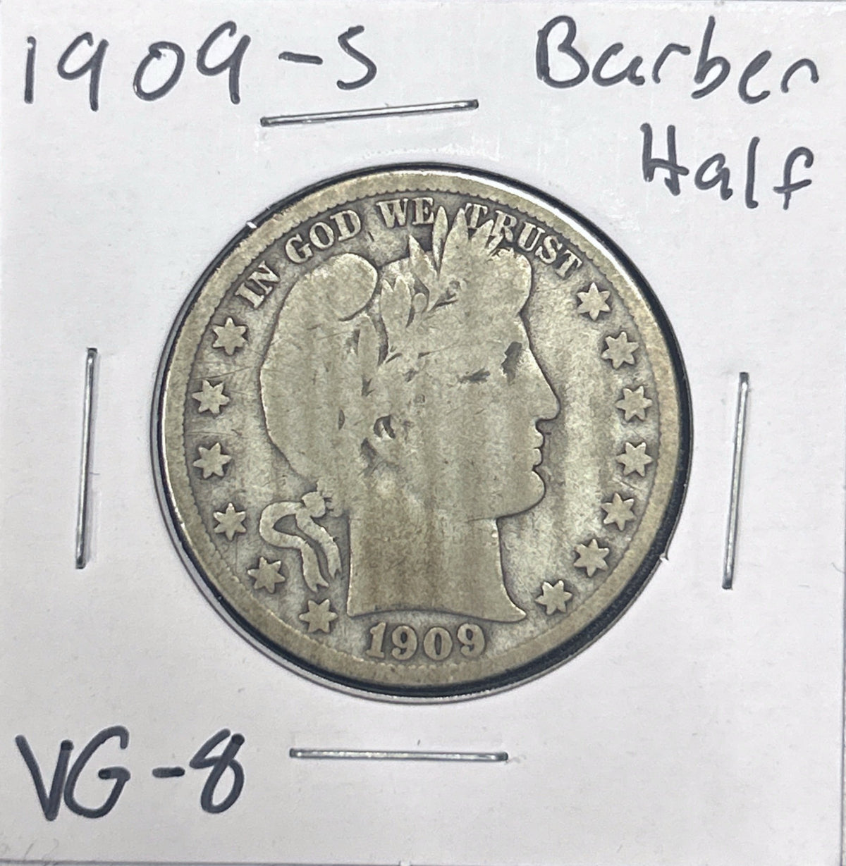 1909-S Barber Half Dollar VG-8 6616.8-C — Obverse
