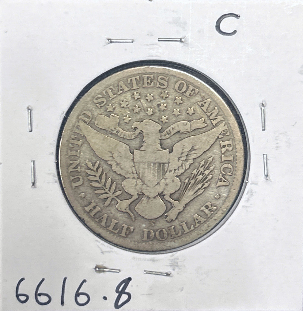 1909-S Barber Half Dollar VG-8 6616.8-C — Reverse