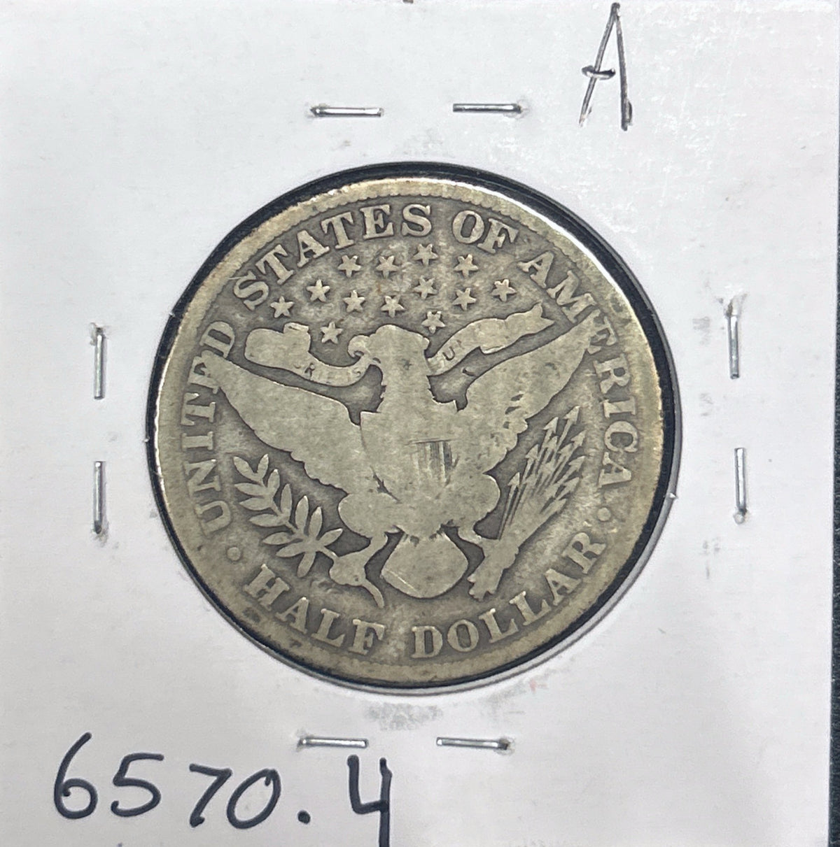 1909 Barber Half Dollar G-4 6570.4-A — Reverse