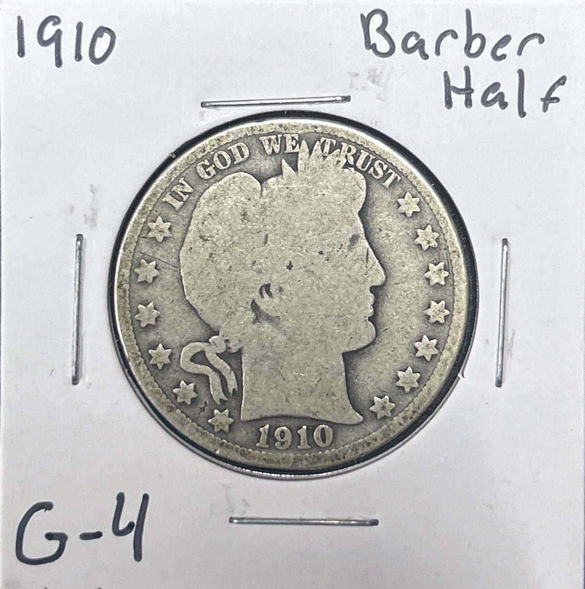 1910 Barber Half Dollar G-4 6571.4-A — Obverse