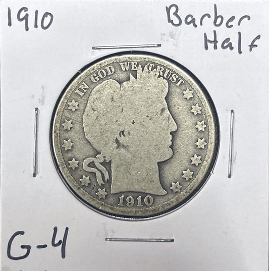 1910 Barber Half Dollar G-4 6571.4-A — Obverse