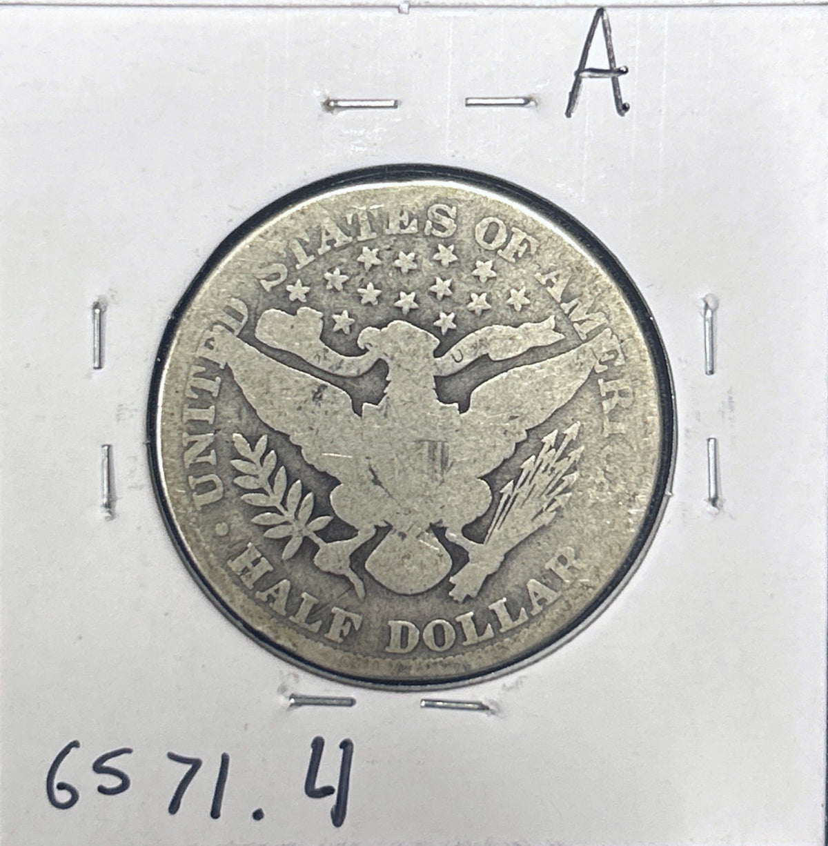 1910 Barber Half Dollar G-4 6571.4-A — Reverse