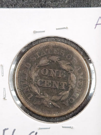 1851 Braided Hair Cent VG-8 — Reverse