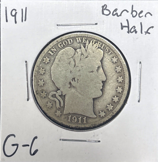 1911 Barber Half Dollar G-6 6572.6-A — Obverse
