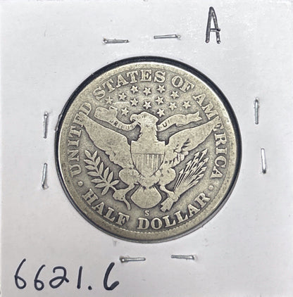 1912-S Barber Half Dollar G-6 6621.6-A — Reverse