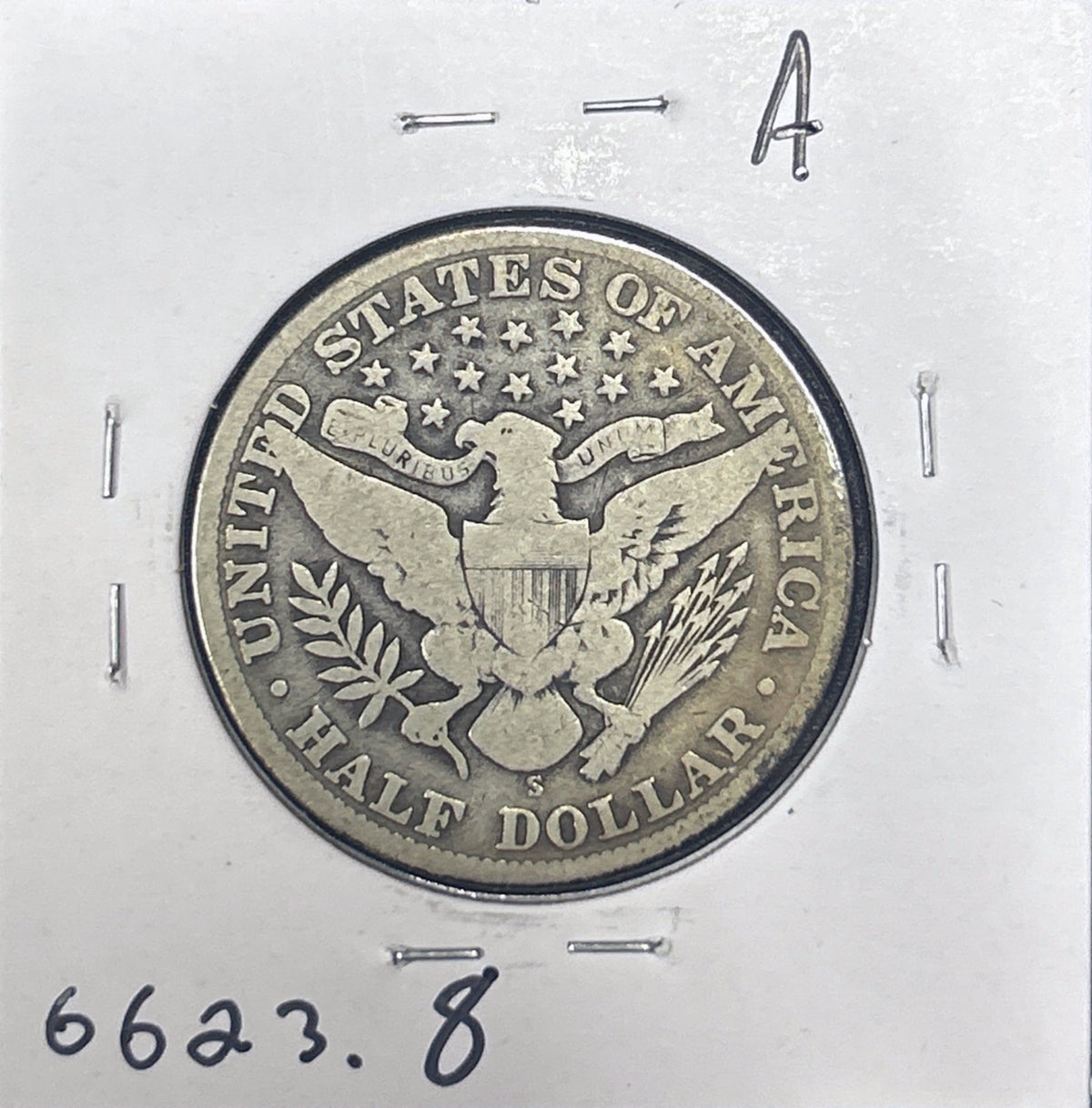 1913-S Barber Half Dollar VG-8 6623.8-A — Reverse