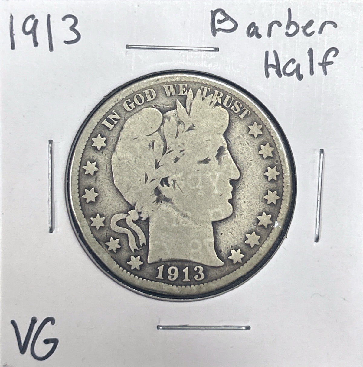 1913 Barber Half Dollar VG 6574.D8-A — Obverse