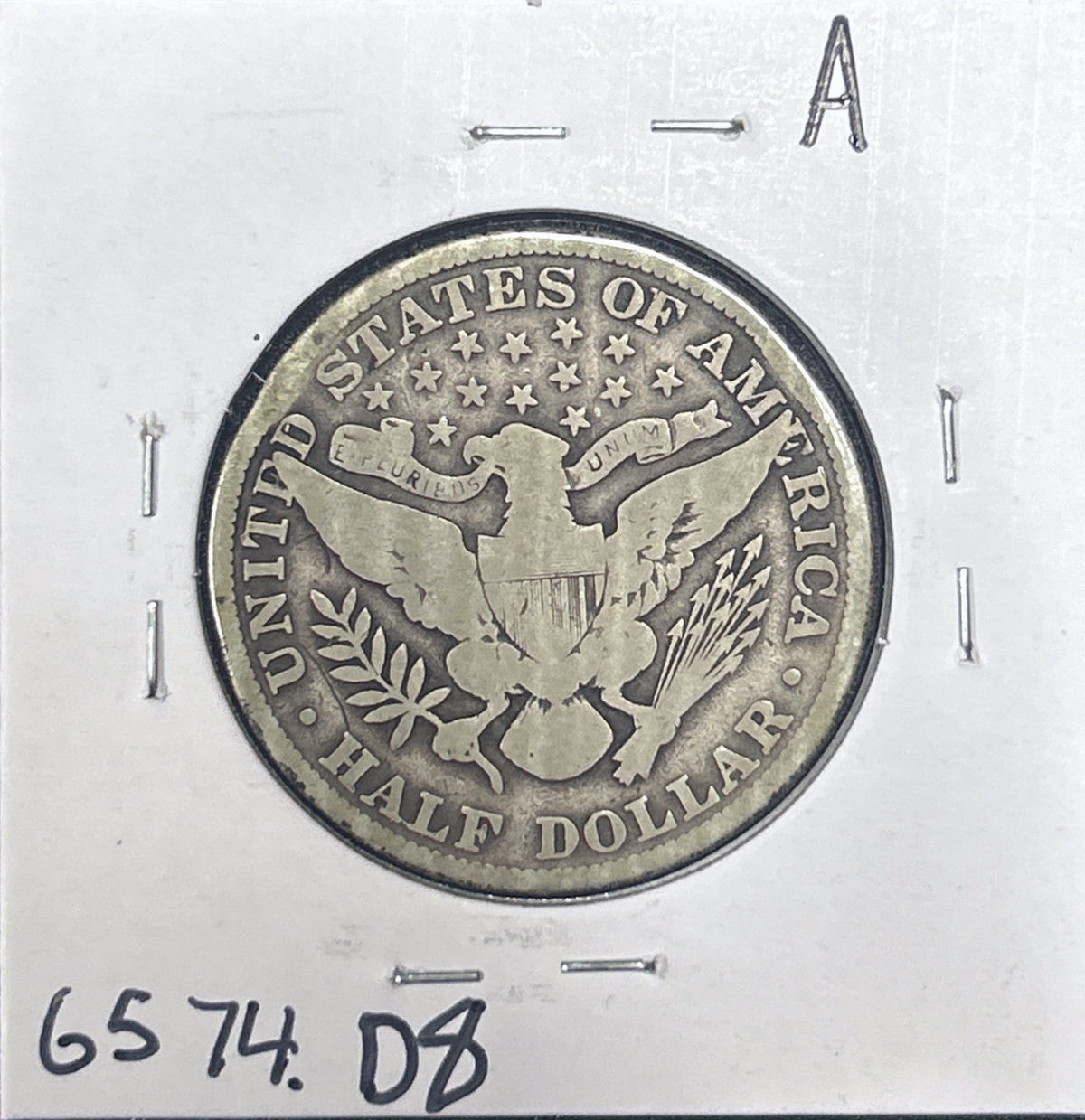 1913 Barber Half Dollar VG 6574.D8-A — Reverse