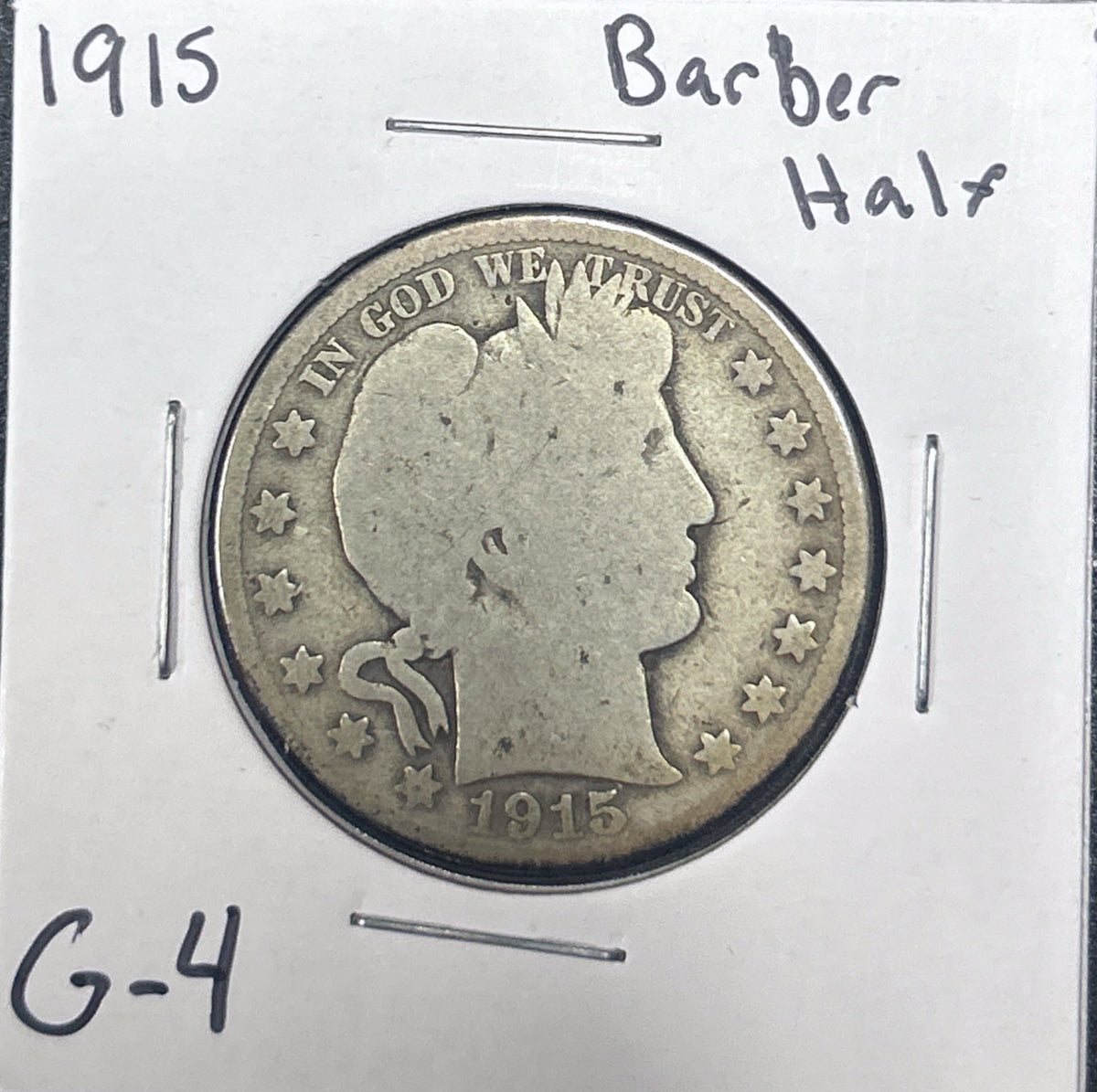 1915 Barber Half Dollar G-4 6576.4-A — Obverse