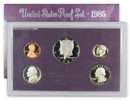 1985-S U.S. Proof Set (5 Coins) OGP 11003.OGP — Obverse