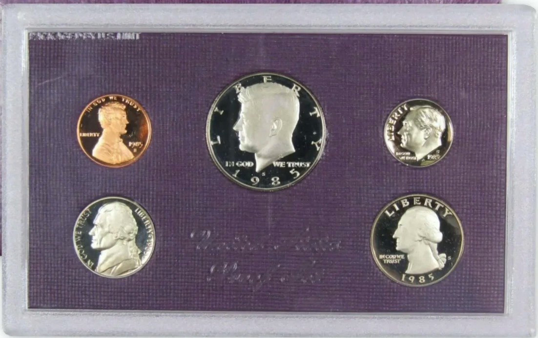 1985-S U.S. Proof Set (5 Coins) OGP 11003.OGP — Reverse