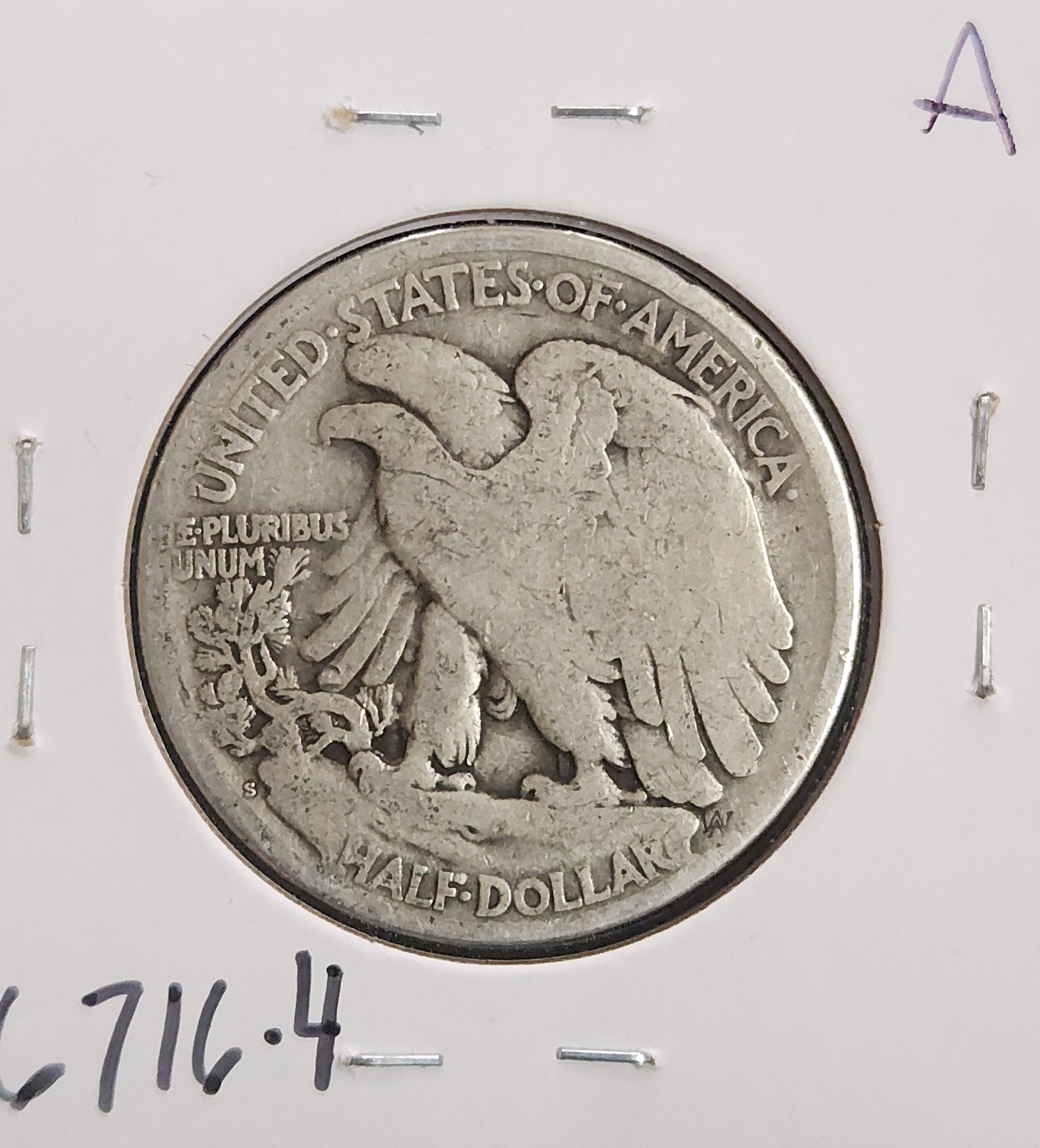 1917-S Rev MM Walking Liberty Half G-4 — Reverse
