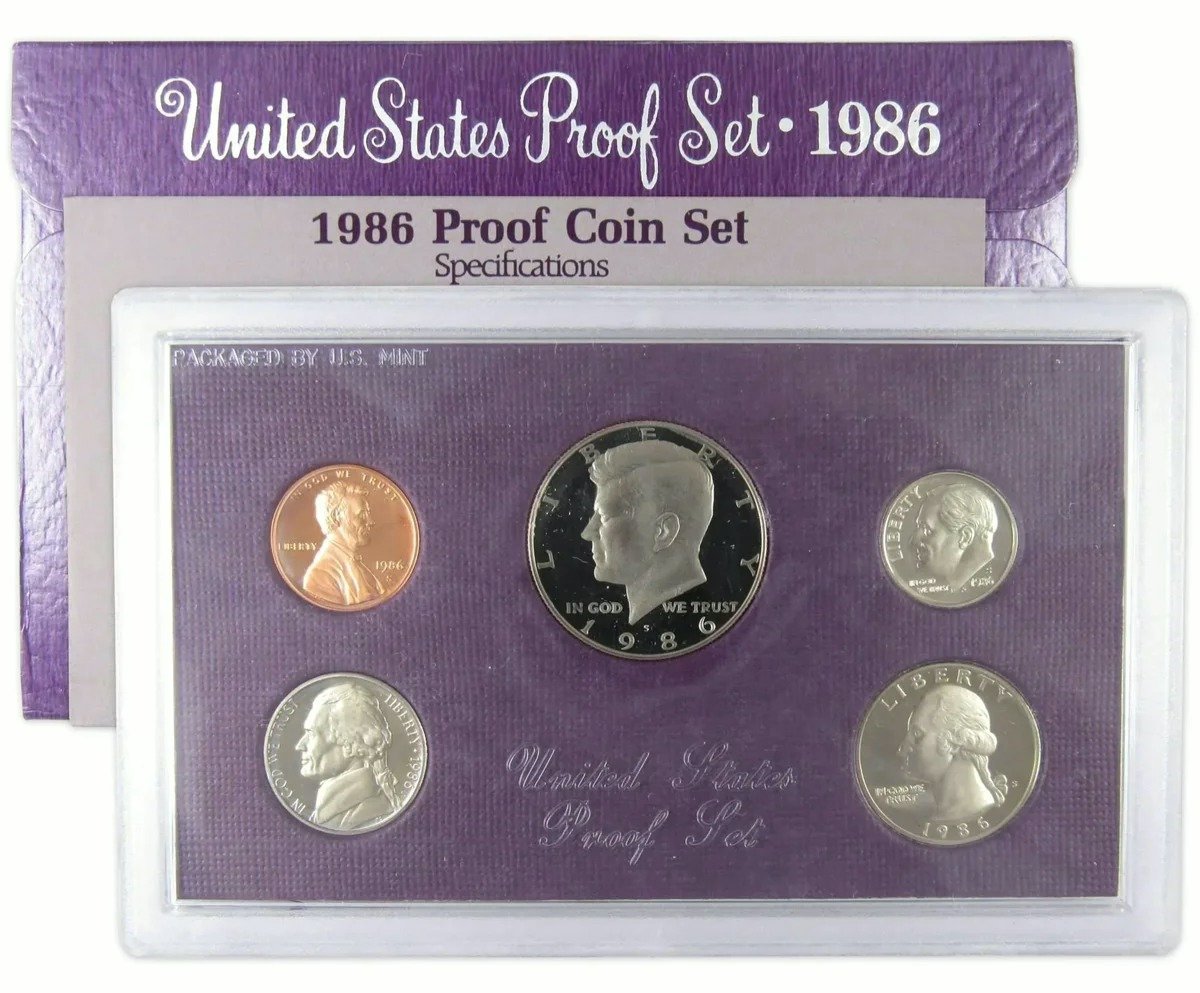 1986-S United States Proof Set (5 Coins) OGP 11004.OGP — Obverse