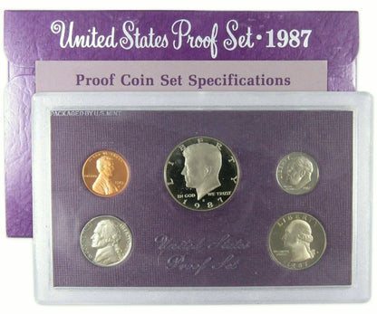 1987-S United States Proof Set (5 Coins) OGP 11006.OGP — Obverse