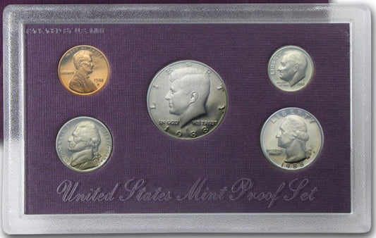 1988-S United States Mint Proof Set (5 Coins) OGP 11008.OGP — Reverse