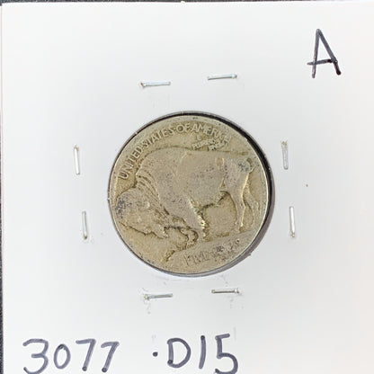 1913 Type 1 Buffalo Nickel Fine 3077.D15-A — Reverse