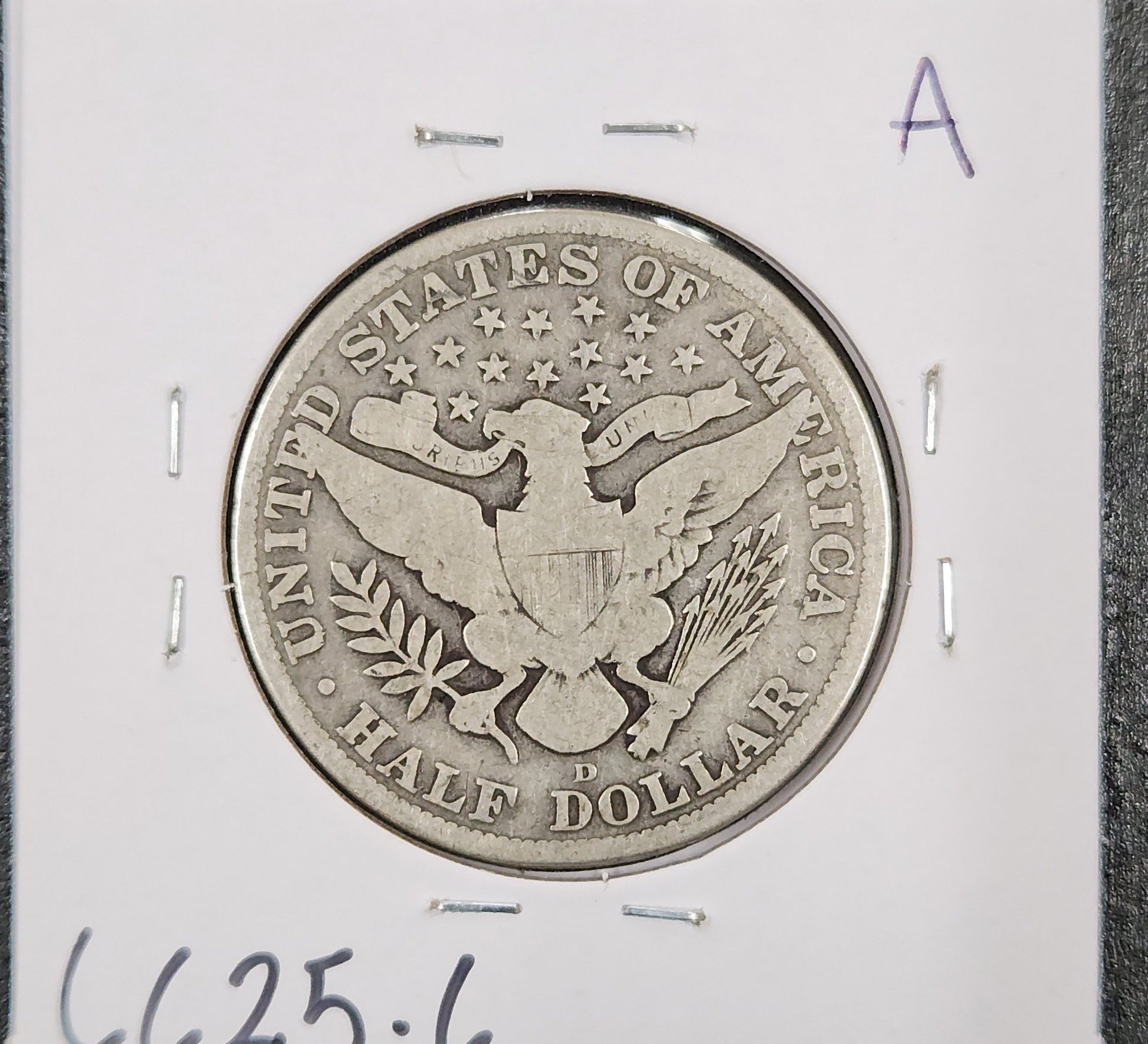 1915-D Barber Half G-6 — Reverse