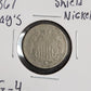 1867 Ray's Shield Nickel G-4 — Obverse