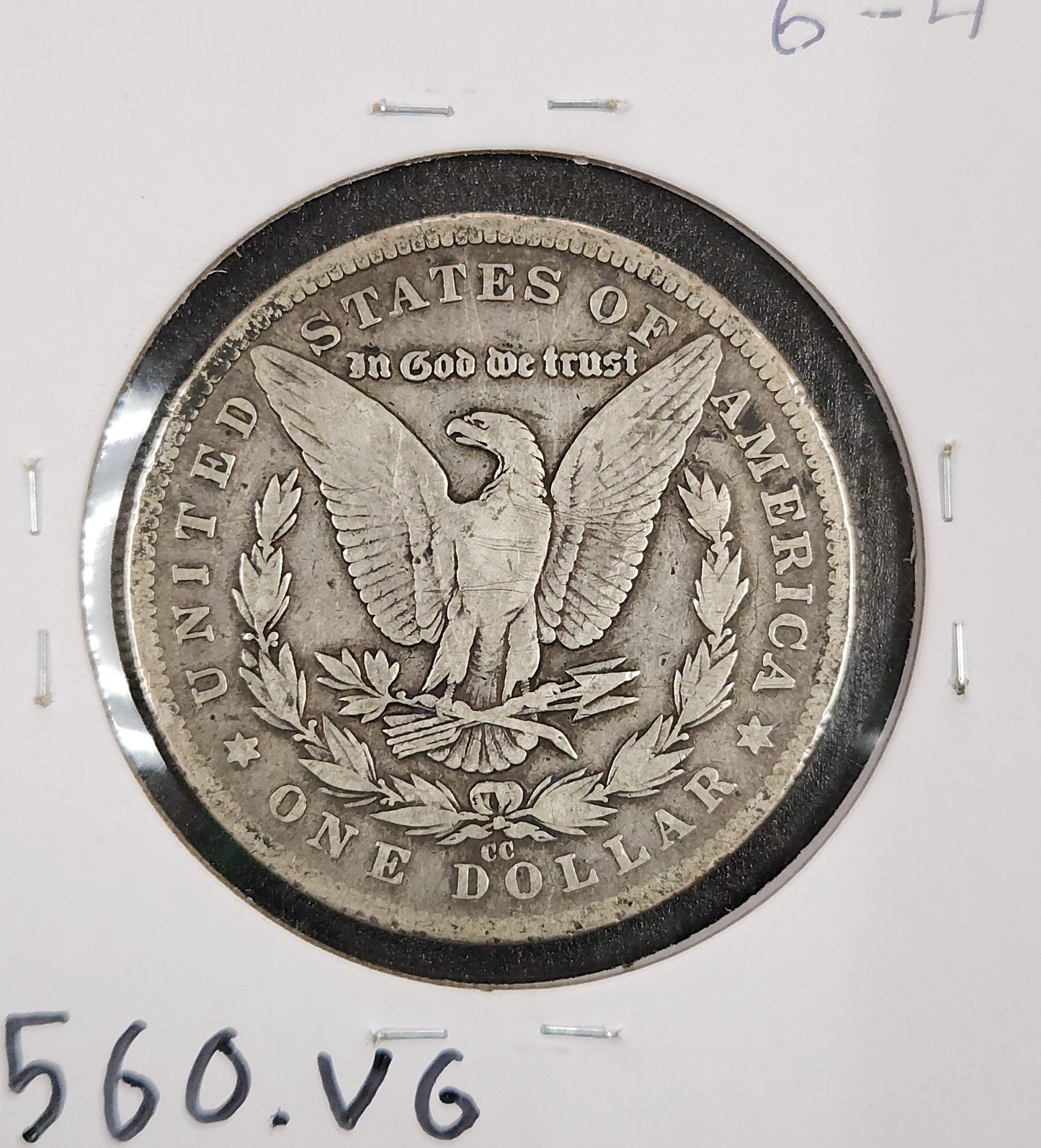 1890 Carson City Morgan Dollar VG — Reverse