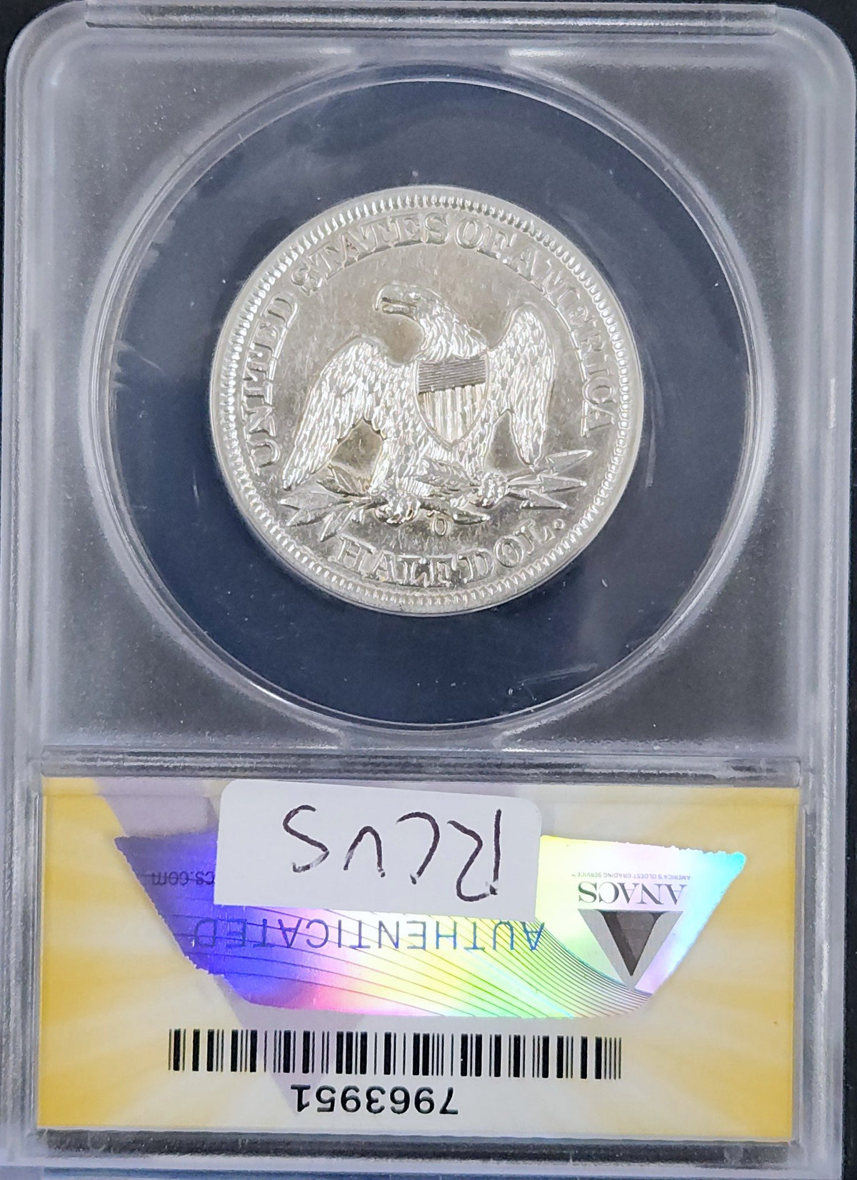 1858-O Seated Liberty Half Dollar – ANACS AU 50 Details (Cleaned) RCVS — Reverse