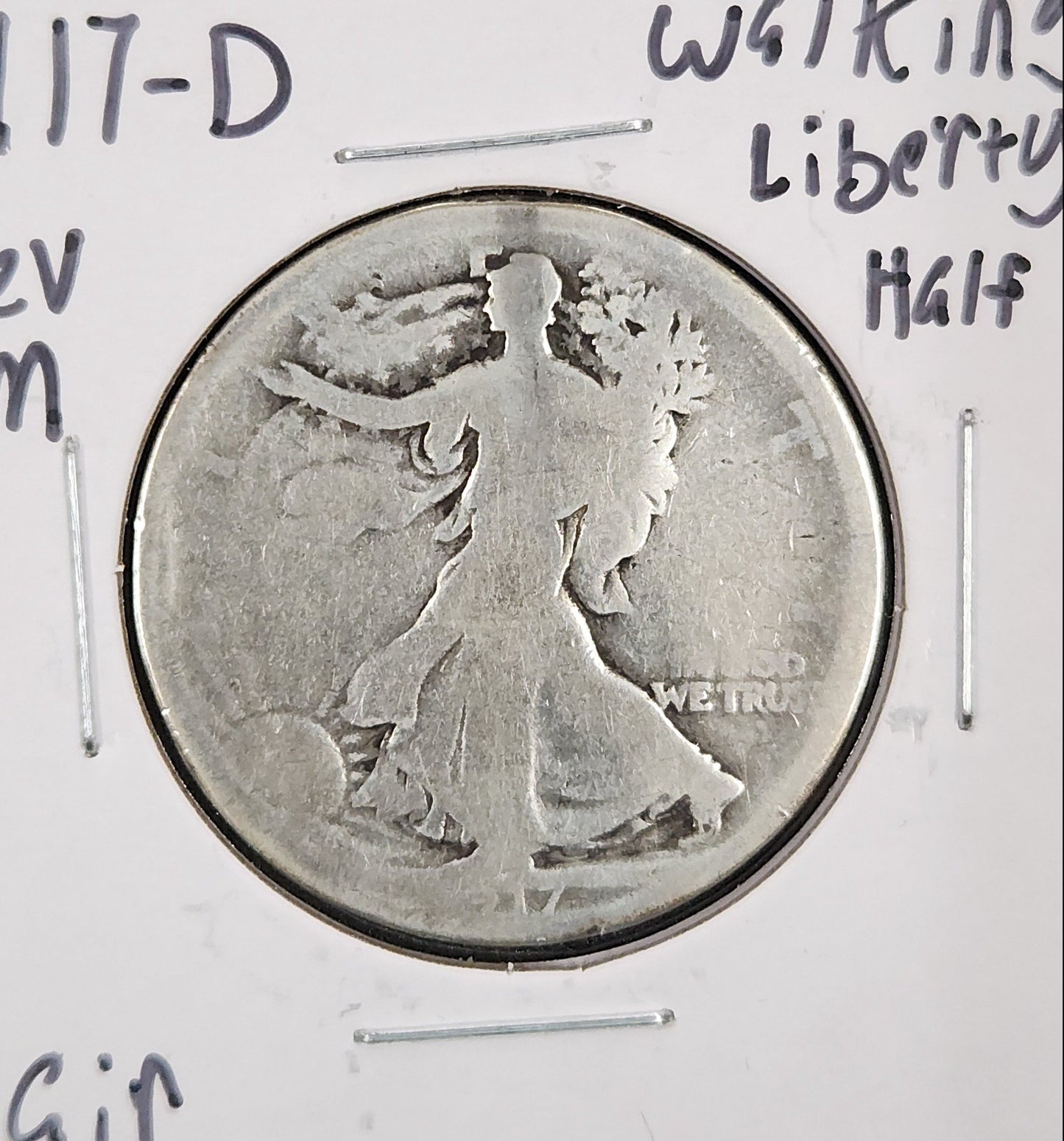 1917-D Rev MM Walking Liberty Half Fair — Obverse