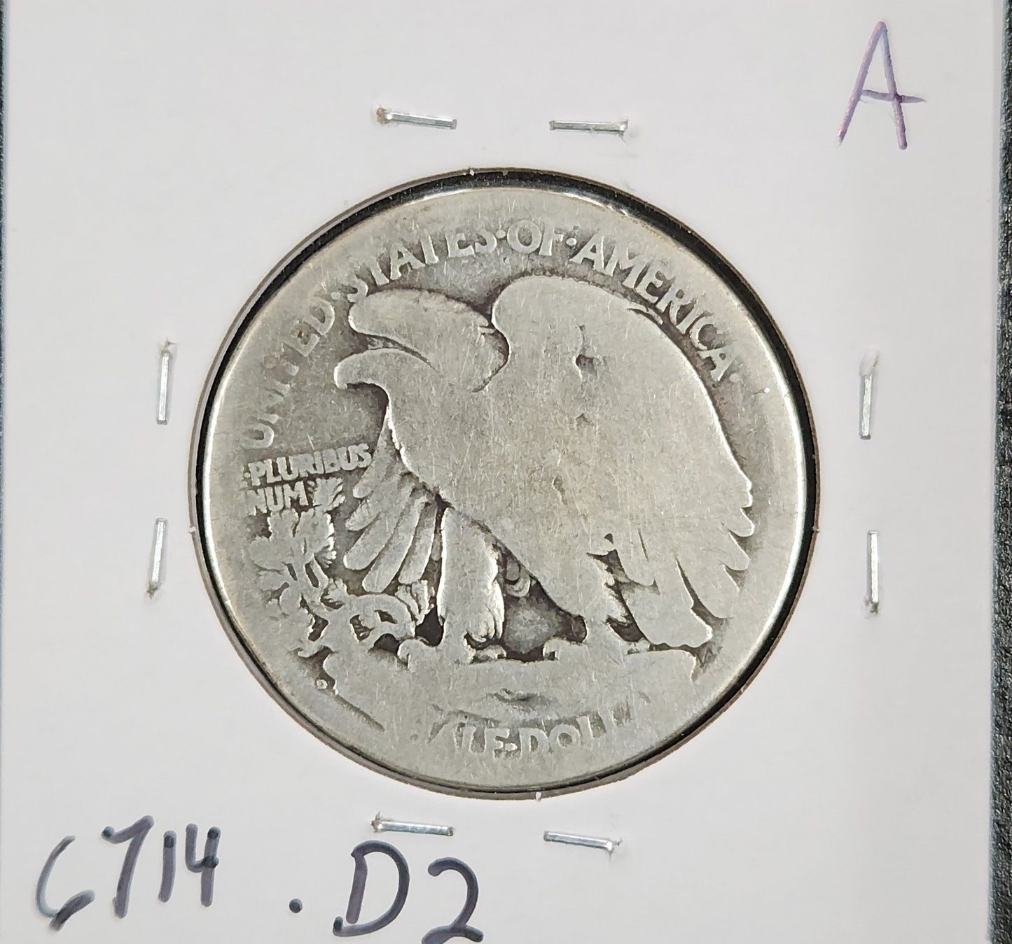 1917-D Rev MM Walking Liberty Half Fair — Reverse