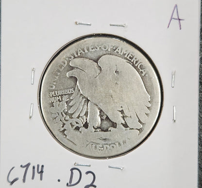 1917-D Rev MM Walking Liberty Half Fair — Reverse