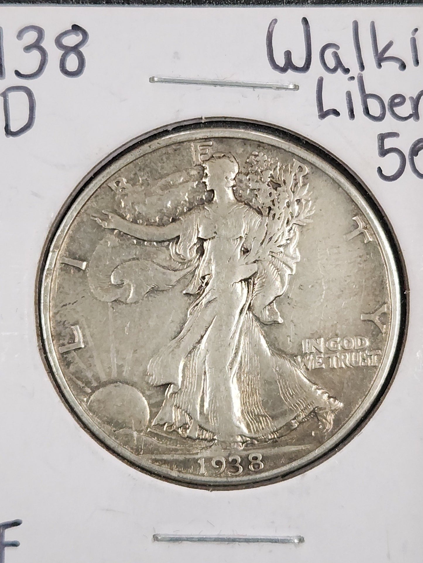 1938-D Walking Liberty Half VF — Obverse