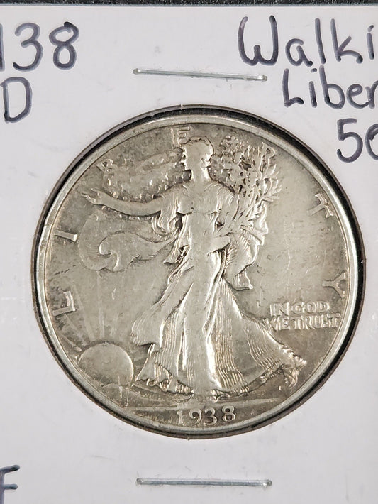 1938-D Walking Liberty Half VF — Obverse