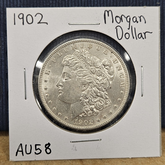 1902 Morgan Silver Dollar AU58 7594.58-A — Obverse