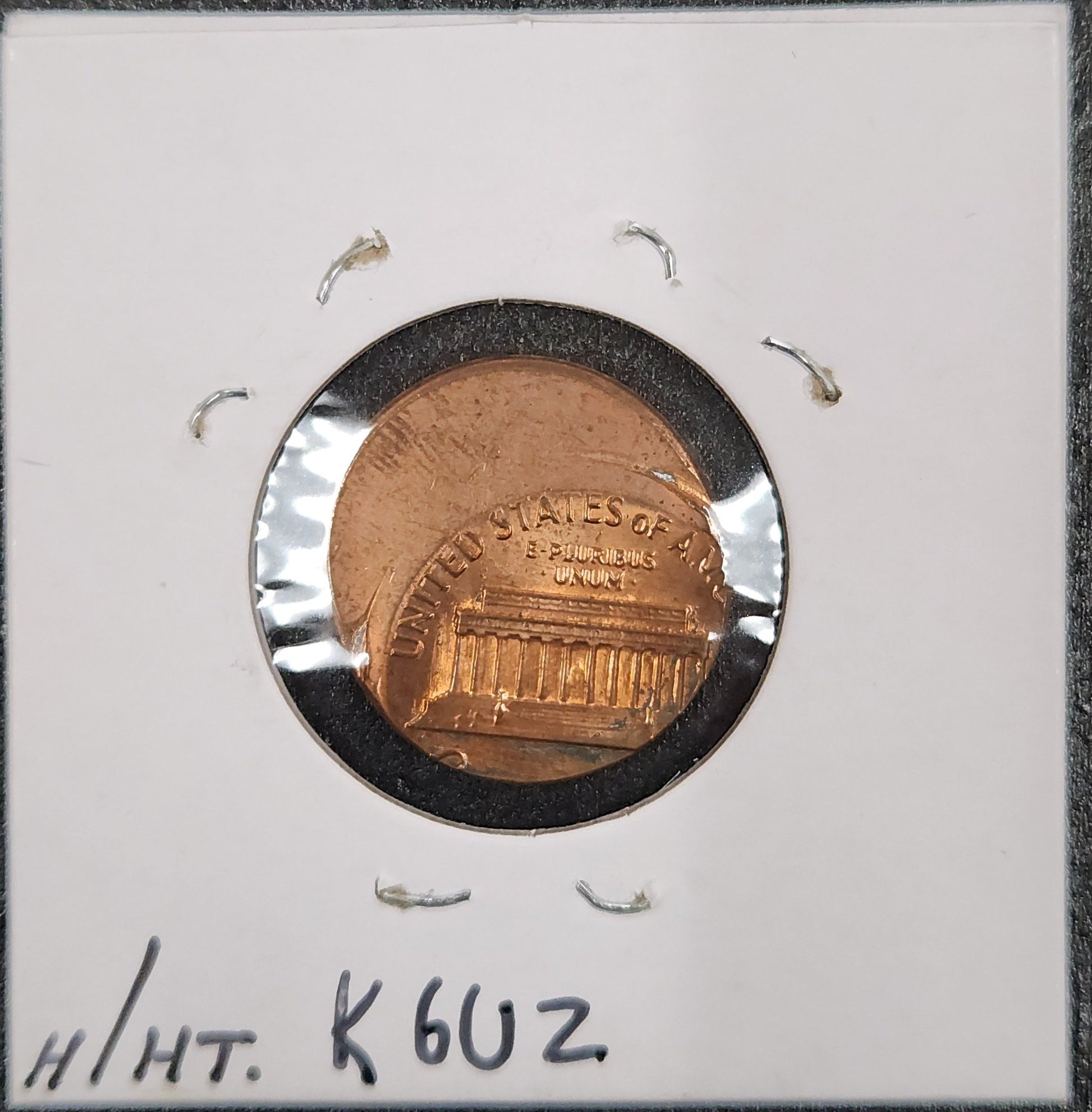 Lincoln Cent Off Center Mint Error K6UZ — Reverse