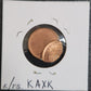 Lincoln Cent Off Center Mint Error KAXK — Reverse