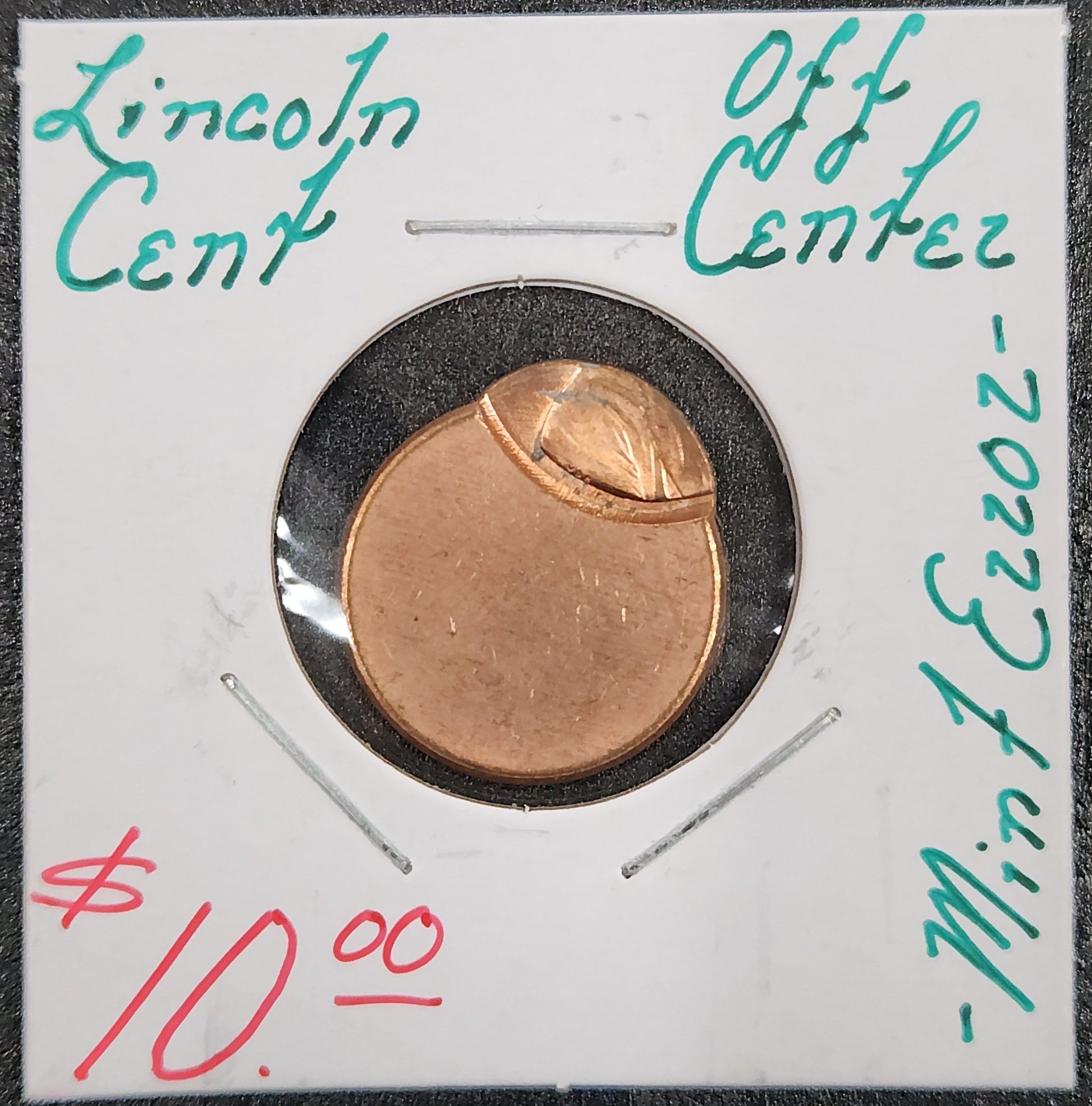Lincoln Cent Off Center Mint Error 3XUA — Obverse