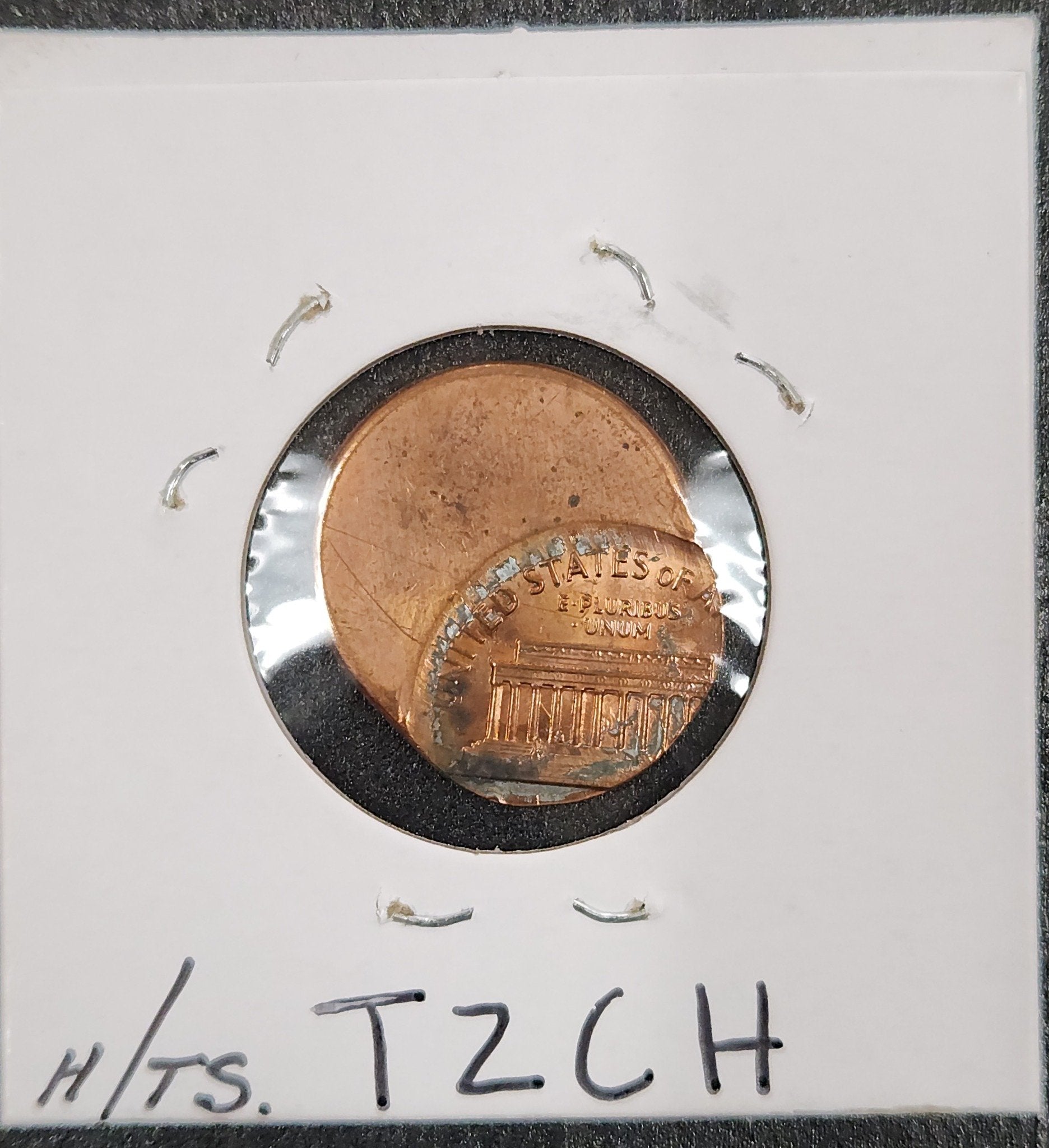Lincoln Cent Off Center Mint Error TZCH — Reverse