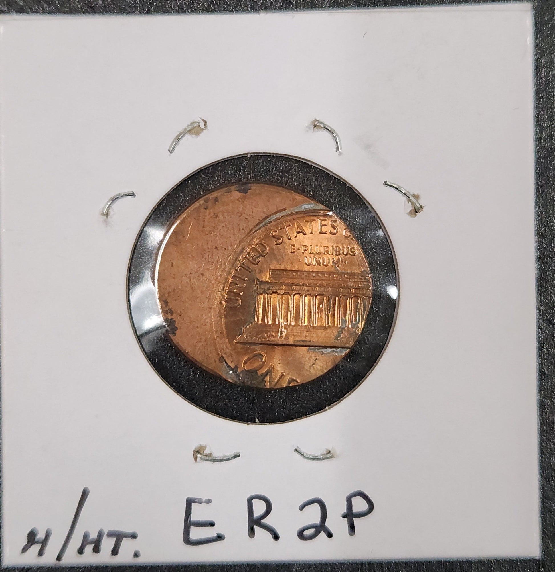 Lincoln Cent Off Center Mint Error ER2P — Reverse