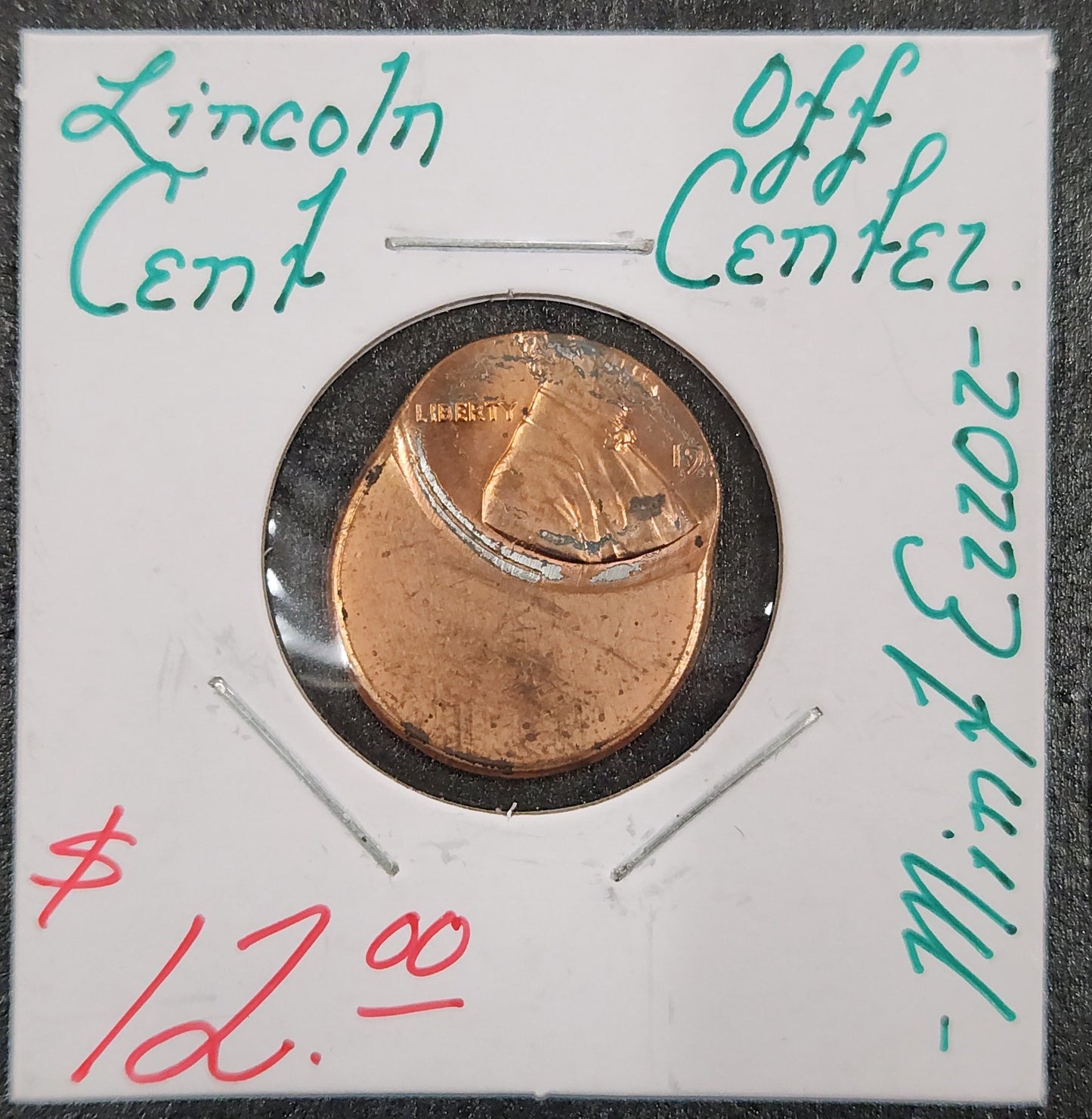 Lincoln Cent Off Center Mint Error G6H5 — Obverse