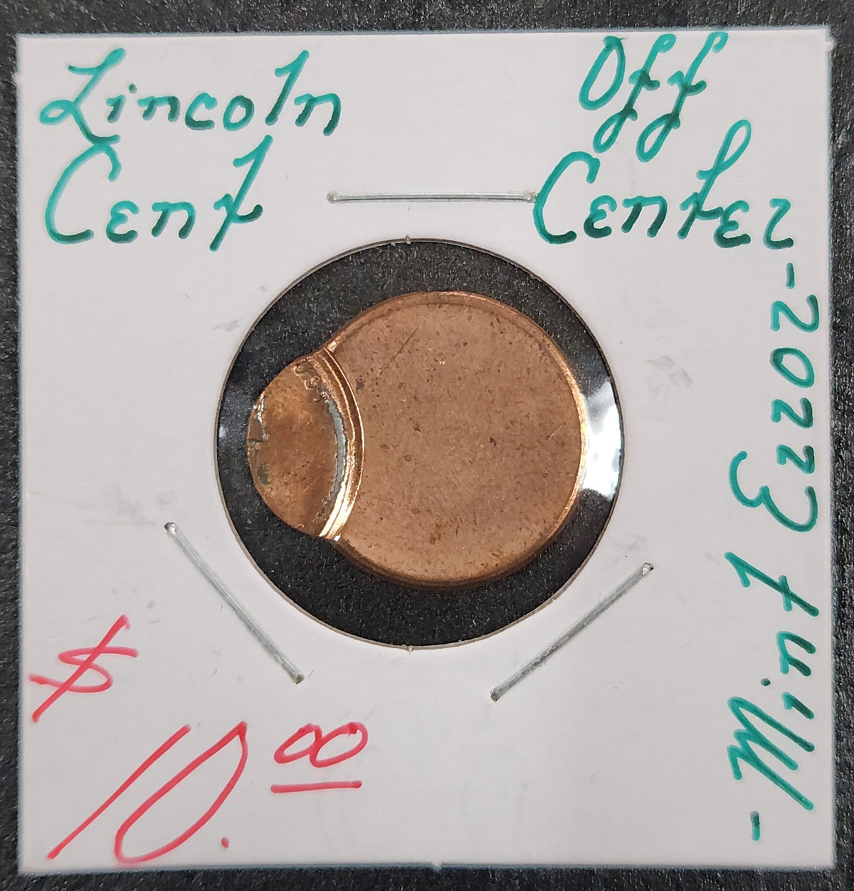 Lincoln Cent Off Center Mint Error NF8Q — Obverse