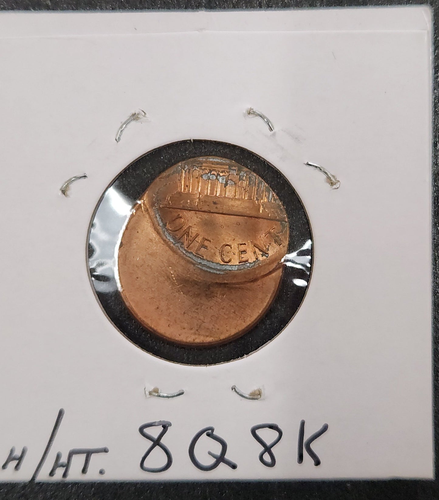 Lincoln Cent Off Center Mint Error 8Q8K — Reverse