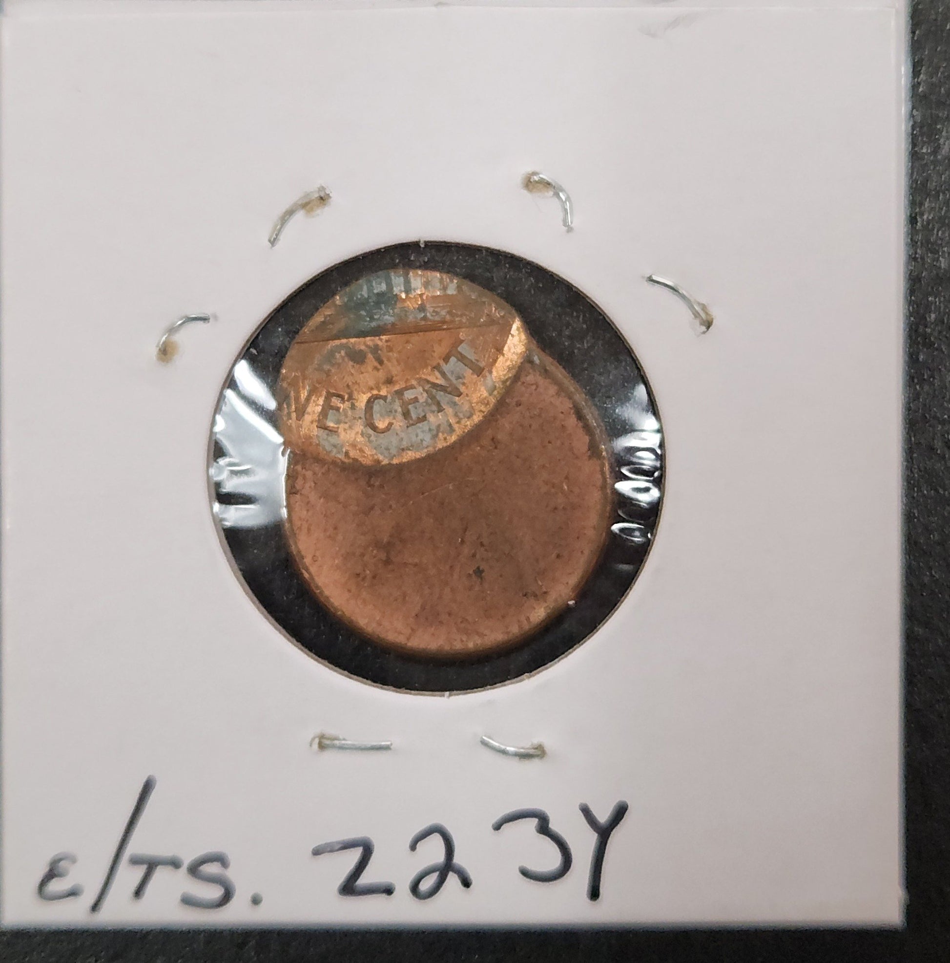 Lincoln Cent Off Center Mint Error Z23Y — Reverse