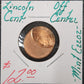 Lincoln Cent Off Center Mint Error VFE5 — Obverse