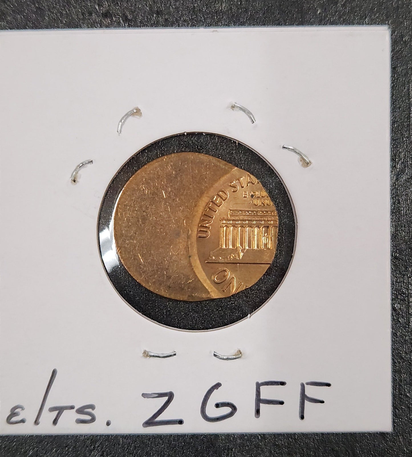 Lincoln Cent Off Center Mint Error ZGFF — Reverse