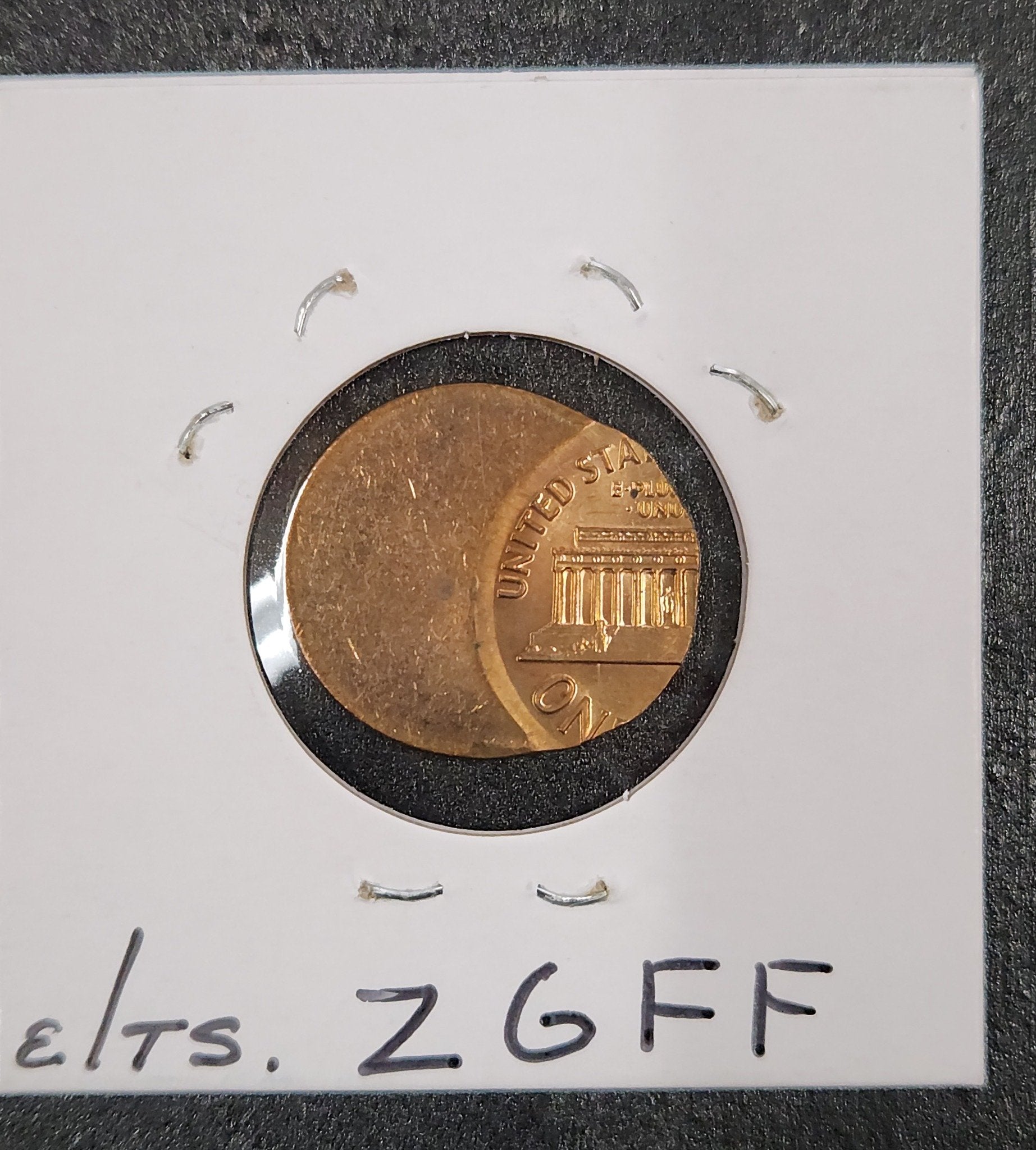 Lincoln Cent Off Center Mint Error ZGFF — Reverse