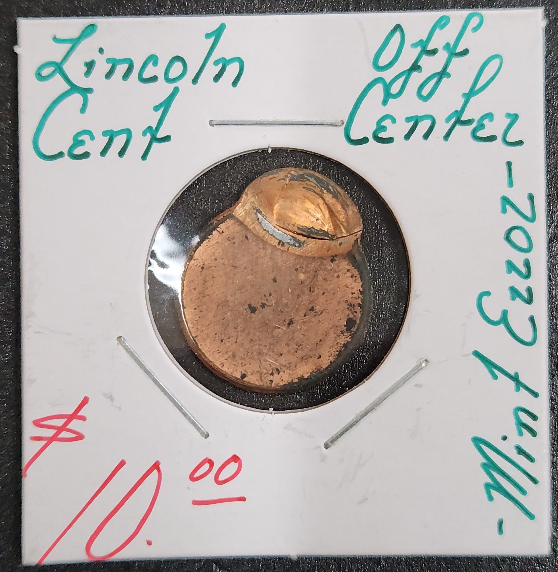Lincoln Cent Off Center Mint Error EFYU — Obverse