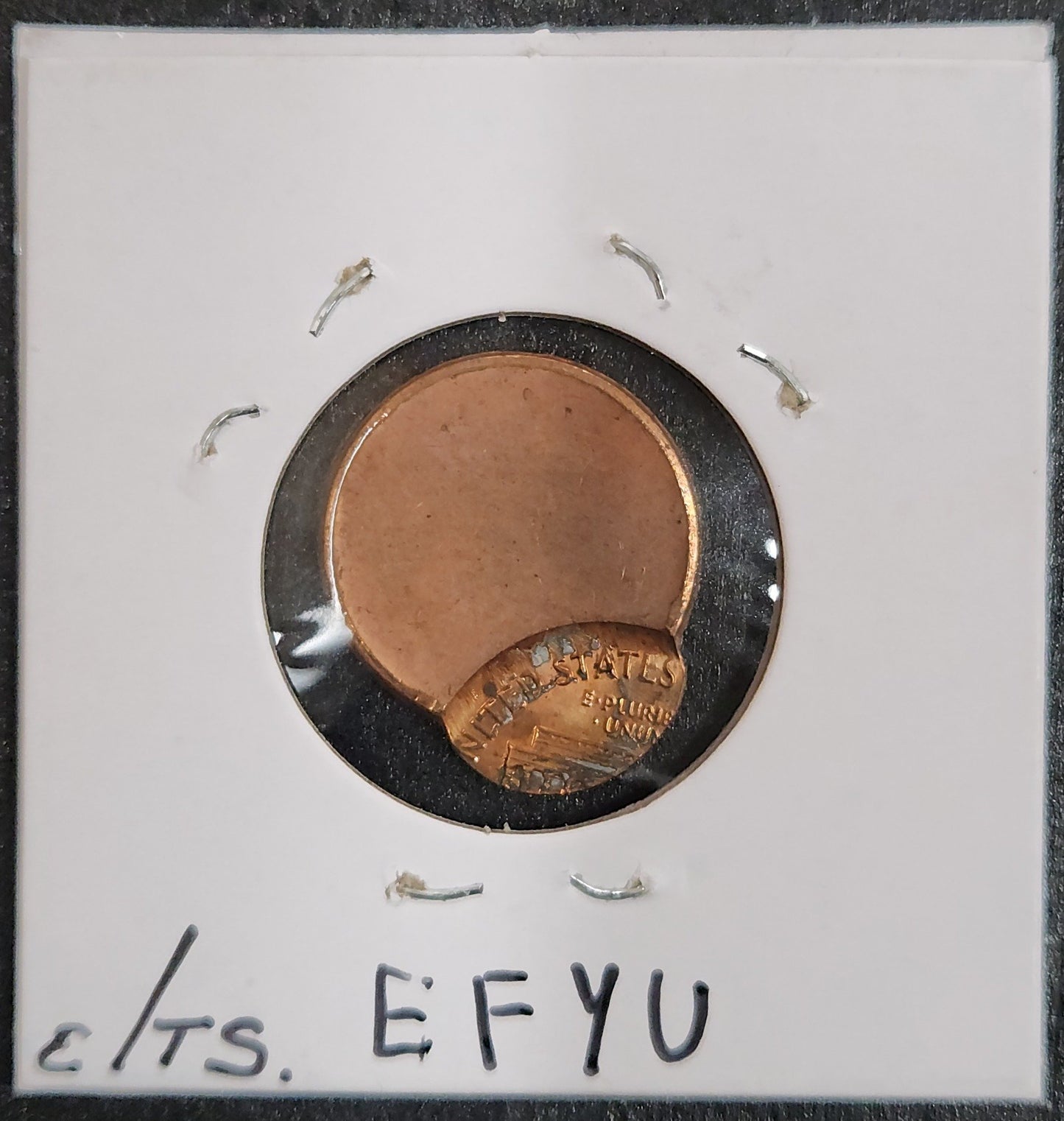 Lincoln Cent Off Center Mint Error EFYU — Reverse