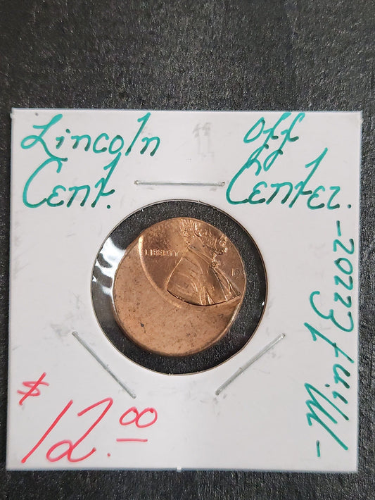 Lincoln Cent Off Center Mint Error QRM6 — Obverse
