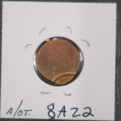 Lincoln Cent Off Center Mint Error 8AZ2 — Reverse