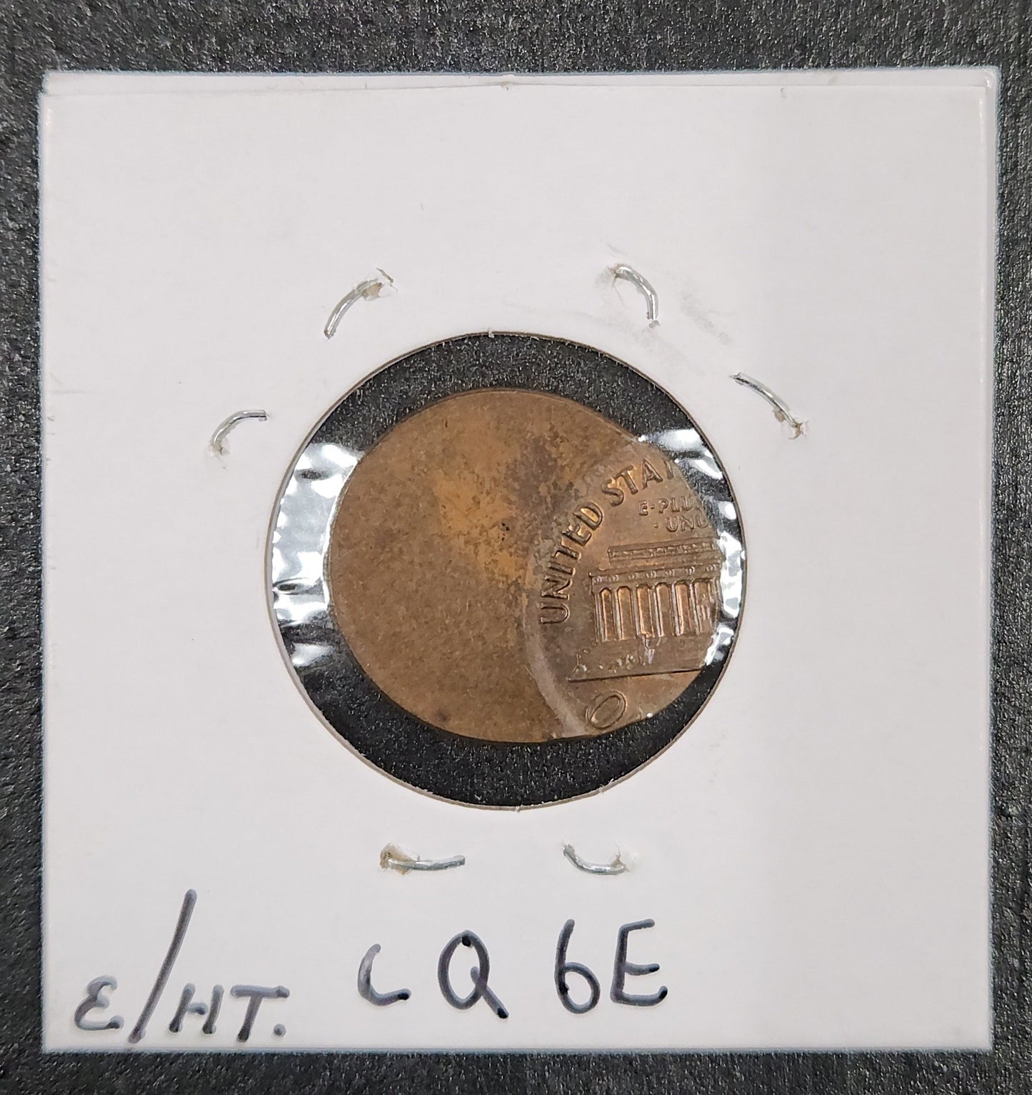Lincoln Cent Off Center Mint Error CQ6E — Reverse